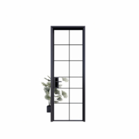 Rejilla de partición para interior, puerta abatible de vidrio de aleación de aluminio, puertas de vidrio con manija templada para, directo de fábrica, 2023