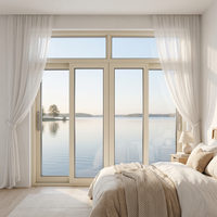 Ventanas Corredizas de Triple Vidrio con Aislamiento Térmico y Acústico Modernas de Aleación de Aluminio, Plegables de Acero Inoxidable para Hotel