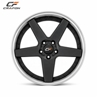 Jantes forgées CF Aero-Design à cinq branches, 20-22 pouces, 5x130 PCD, noir brillant pour Taycan Cross Turismo