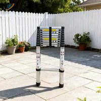 DIYU Senpiao Échelle télescopique moderne en aluminium, 12 marches, portable, capacité 330 lb, angle d'escalade 50°, 15 pieds, pour supermarché et salle de sport