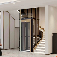 Ascenseur résidentiel extérieur compact sans engrenages avec plancher en PVC pour villa, appartement, hôtel