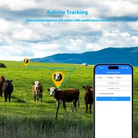Traceur GPS pour animaux de compagnie en temps réel, étanche IP67, alimenté par énergie solaire 4G/2G pour moutons, vaches, bovins avec alarme amovible, collier localisateur GPS
