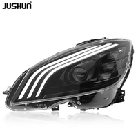 Phares Avant LED Améliorés JUSHUN pour Mercedes-Benz W204, Lentille de Projecteur LED 2007-2010 C180 C200 avec Clignotant Dynamique