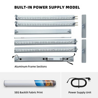 Boîte à lumière SEG en aluminium, profilé 80 mm, pour photographie, salon professionnel, publicité, tissu, assemblage facile, outils gratuits, pliable, rétroéclairée par LED