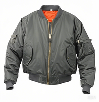 Chaqueta Bomber AQTQ al por Mayor con Logotipo Personalizado, Chaqueta de Piloto Aviador de Nailon Satinado para Hombre, Talla Grande, Forro Térmico para Otoño e Invierno