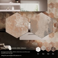 Brique d'argile carrelage hexagonal rétro américain mur de briques rouges dans la salle de bain et la cuisine balcon carreaux de sol antidérapants