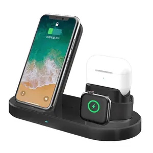 Hot sales 3 in 1 fast charging Wireless Charger dock Station Qi 10W Fast Wireless Charging Stand charger for mobile device