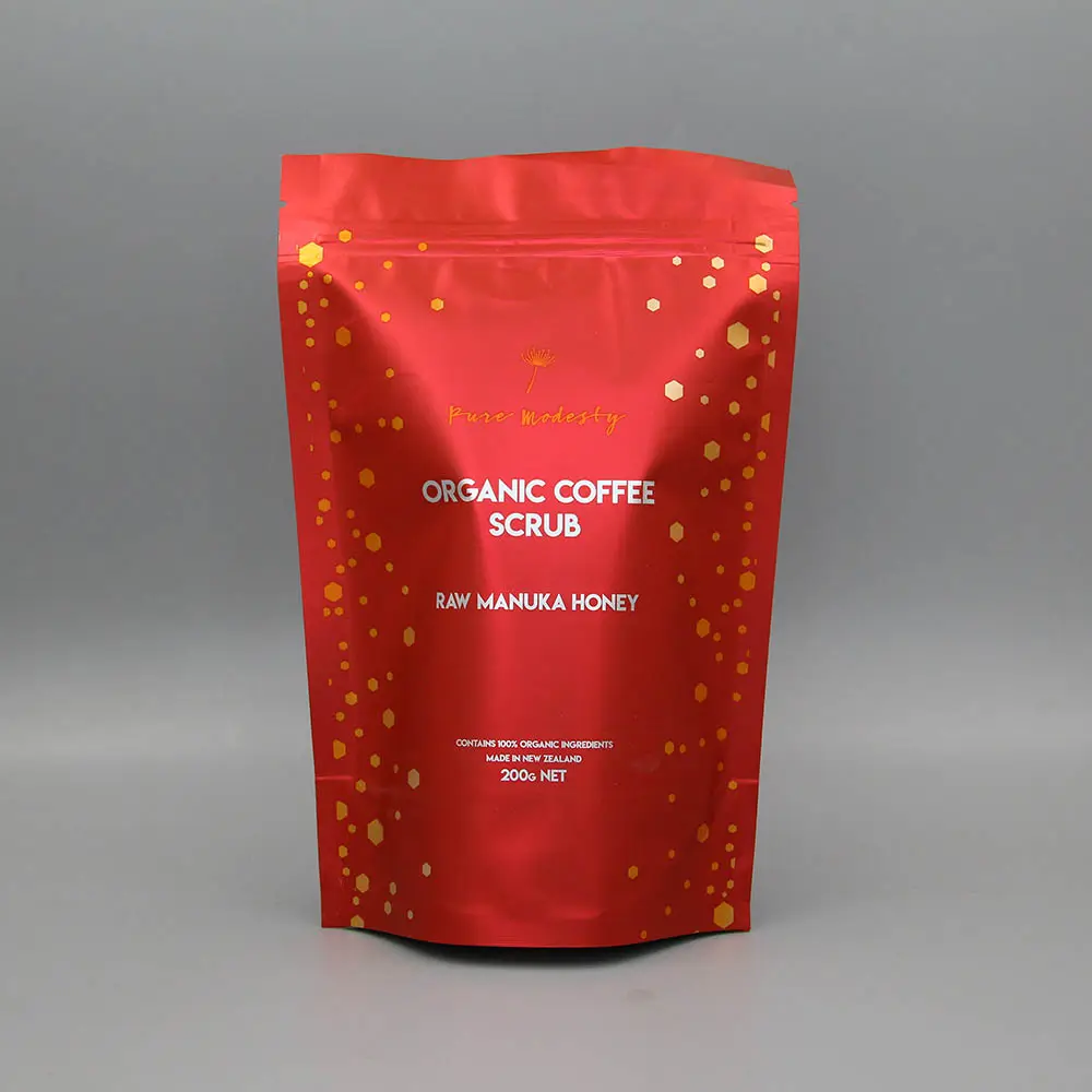شعبية اللون الأحمر رائحة حقيبة ألومنيوم تصميم مخصص مطبوعة Bolsas حقيبة مايلار مع عبوة حفظ تغلق بالضغط للقهوة