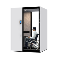 Cabine de bureau acoustique moderne et accessible Comine, insonorisée, pour personnes en fauteuil roulant, idéale pour les réunions privées dans les immeubles de bureaux