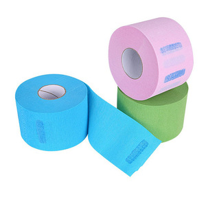 Venta al por mayor de fábrica, rollos de tiras de papel de cuello de peluquero desechables para salón, 100% pulpa de madera, 10x33cm, peluquería profesional de moda blanca - Product Image 5