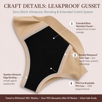 Culottes menstruelles imperméables pour femmes, en nylon, 4 couches, TPU imperméable, réutilisables, absorbantes, vente en gros
