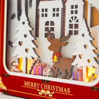 Hamaileon Certification CPC, Kit de miniatures 3D style livre de poche, thème Noël, pour cadeau festif, puzzle artisanal DIY anti-stress pour adultes