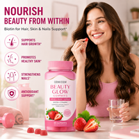 Gummies de Biotine (Vitamine B7) OEM ODM, Formule Beauté Végétalienne à la Pectine, Marque Privée, Saveur Personnalisée, Emballage Bouteille, Vente en Gros, Fourniture en Vrac