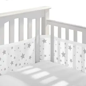 Hot Koop Baby Ademend Mesh Wieg Liner Zachte Cot Liner Accessoires Baby Bumper Mesh Bed Rond Protector