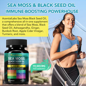 Sea Moss Óleo De Semente Preta Ashwagandha Extrato De Plantas Herbais Sea Moss Cápsulas Vitamina e Suplemento - Product Image 3