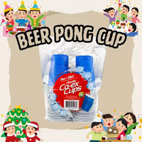 Tasse de fête en plastique jetable à double paroi de 7 oz avec logo personnalisé américain Plusieurs couleurs PP/PS Tasse de fête rouge pour fête de Pâques