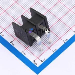 MX25R-7.62-02P-BK01-Cu-S-A Barrier Terminal Block Bent Lead Through Hole,P=7.62mm Connector Two Sides 7.62mm 1x2P Right Angle - Product Image 2