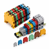 Bloc de bornes à vis DIN 4/6 carrés, type rail combiné MRK2.5mm², rail fixe en cuivre, tension