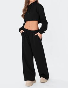 Heavyweight Cotton Custom Logo Women's Fleece Lined Sweatpants Wide Leg Baggy <strong>Pants</strong> Women Jogger <strong>Pants</strong> &amp; Trousers - Product Image 4