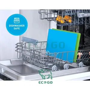 Nouveau design de planche à découper en bois ensemble de planches à découper en bambou avec tapis en plastique flexible de 6 couleurs planches à découper - Product Image 5