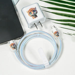 غطاء هاتف ناعم من مادة البولي يوريثان الحراري بتصميم القطط والكلاب، متوافق مع واقي شاحن كابل بيانات بقوة 18 وات و 20 وات لأجهزة الآيفون، مصنوع من مادة مقاومة للصدمات - Product Image 4