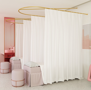 Cortina de Separación Plegable de Metal Moderna para Salón de Belleza con Cortinas y Postes para Tratamientos de Salud, Muebles de Salón, Marca Daomeng - Product Image 1