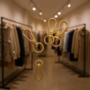 Ganci per Portachiavi Ilan 45mm Placcati in Oro per Uso su Abbigliamento - Product Image 2