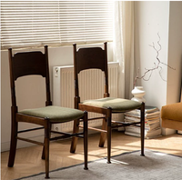 Chaise de salle à manger en bois massif TY TY013, design Wabi-Sabi en noyer antique, dossier confortable, garantie de 3 ans, meubles pour la maison et la cuisine