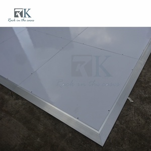 <b>White</b> Dance Floor Panel with Aluminum edge for Wedding Decoration Minimalist Style - Product Image 5