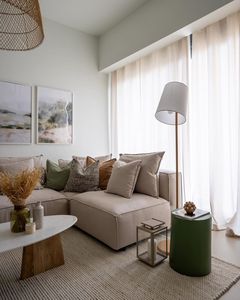 Comfortable Corner <b>Sofa</b> L Shape Natural <b>Wood</b> <b>Frame</b> 210x150cm Minimalism Vietnam Warranty - Product Image 3