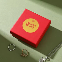 Boîte à bijoux personnalisée pour Noël, boîte d'emballage en papier avec couvercle et base pour bague, collier, boucles d'oreilles, bracelet