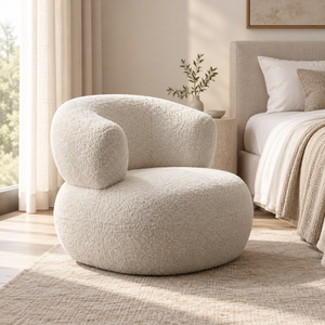 Russian Larch Solid Wood Inner Frame High Density Foam Fabric Upholstered Accent <b>Chair</b> For Living Room Villa Hotel Lounge - Product Image 3