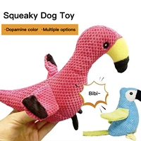 Jouet pour chien coloré, durable, en peluche, couineur, interactif, anti-ennui, mignon, pour le nettoyage et le nettoyage des dents, en forme de flamant rose, oie, perroquet, canard