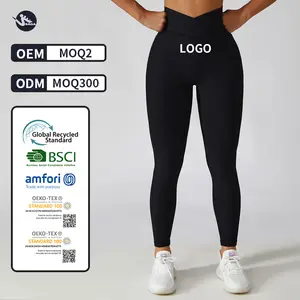 Quần Legging Eo Chéo Quần Tập Yoga Thể Dục Cạp Cao Mông Cho Nữ Quần Legging Pitaya