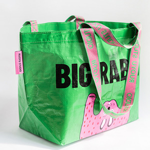 Borsa riciclata in tessuto a pp borsa della spesa in plastica riutilizzabile personalizzata in laminato con logo in polipropilene borsa della spesa impermeabile - Product Image 1
