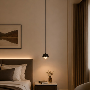 Lámpara Colgante LED Esférica Moderna de Lujo, Globo Acrílico con Acabado Metálico Cepillado, para Dormitorio, Hotel, Villa, OEM, ODM, Ra95 - Product Image 2