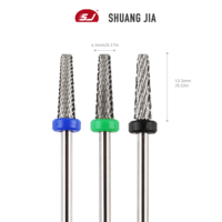 SHUANGJIA Mini 5 en 1 Embouts de ponceuse à ongles, embout conique à pointe plate, outil de dépose de gel, accessoires de manucure pour ponceuses électriques