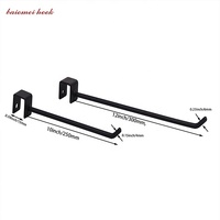 Support de présentation en fer avec crochet transversal simple pour supermarché BMWJ STH5, plaqué zinc, pour chaussettes, bijoux, accessoires (Argent/Noir/Blanc)
