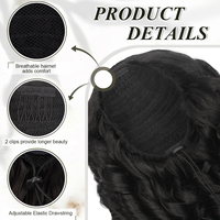 Extensions de cheveux synthétiques en queue de cheval à clipser, style Afro Loose Wave, pour femmes noires