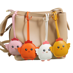 Wholesale Activity Gift Promotion Carabiner <b>Keychain</b> Cute Animal <b>Anime</b> Design Handmade Pu Leather Kawaii Chick High Quality - Product Image 1