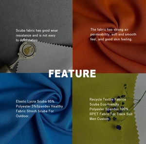 Vải may đồ thể thao Scuba 90% <span class=keywords><strong>Polyester</strong></span> 10% <span class=keywords><strong>Spandex</strong></span>, chất liệu dệt kim hai mặt co giãn, vải tốt cho đồ thể thao và đồng phục học sinh - Product Image 5