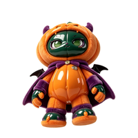 Figurine de collection personnalisée OEM en PVC et ABS, personnage Diable Citrouille, avec finition floquée et brillante, ornement de bureau