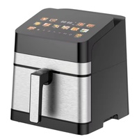 Four à Friture à Air Chaud Intelligent 8L 2100W avec Écran Tactile Couleur Grand Format, Fenêtre Entièrement en Verre, Fonction Déshydratation, Friteuse à Air Chaud Numérique OEM
