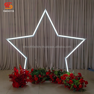 ซุ้มโค้งรูปดาวสีขาวสุดหรูสำหรับงานวันเกิด LEDA แบบถอดประกอบได้ พร้อมอุโมงค์โลหะสีเงินและลูกโป่งดอกไม้สำหรับงานแต่งงาน - Product Image 3