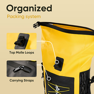 Sac à dos étanche 35L à fermeture roll-top, sac de randonnée souple en nylon, sac de voyage sportif d'extérieur avec fermeture à clip pour le camping en plein air - Product Image 2