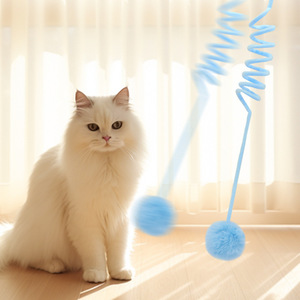 Interactive <strong>Cat</strong> Teaser Toy Suction Cup Base Elastic <strong>String</strong> Rabbit Fur Ball Daily Entertainment <strong>Cat</strong> Supplies - Product Image 2
