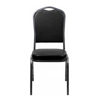 Chaise de banquet en métal durable au design italien moderne avec siège en cuir empilable pour une utilisation en extérieur et en intérieur