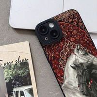 Coque de téléphone portable en TPU avec impression Totem Cheval et motif œil, avec protection de l'objectif pour iPhone X Xr Xs 11 12 13 14 15 16 17 Pro Max