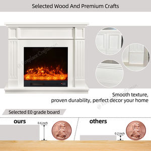 220V estilo francés decorativo LED decoración llama Interior antiguo Unidad de esquina <span class=keywords><strong>chimenea</strong></span> eléctrica blanca con repisa independiente - Product Image 4