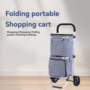 2 tekerlekler ile alışveriş arabası sepeti bakkal katlanabilir sepeti toptan alışveriş tekerlekli çantalar